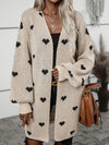 Damestruien en - cardigans - Dames Vest met Hartenmotief | Knoopsluiting Design - Khaki - S - Zarandi Amsterdam