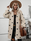 Damestruien en - cardigans - Dames Vest met Hartenmotief | Knoopsluiting Design - Khaki - S - Zarandi Amsterdam