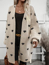 Damestruien en - cardigans - Dames Vest met Hartenmotief | Knoopsluiting Design - Khaki - S - Zarandi Amsterdam