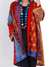 Women's Cardigan - Cardigan voor dames, casual pasvorm | Kleurrijk patchwork - Rood - S - Zarandi Amsterdam