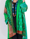 Women's Cardigan - Cardigan voor dames, casual pasvorm | Kleurrijk patchwork - Groen - S - Zarandi Amsterdam