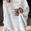 Sweaters en Cardigans - Casual - Chique Herfsttrui – Ribbelstof met Speelse Zoom en Lange Mouwen - Wit - S - Zarandi Amsterdam