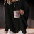 Casual-Chique Herfsttrui – Ribbelstof met Speelse Zoom en Lange Mouwen | Zwart