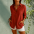 Blouses - Casual blouse met lange mouwen van ademende katoen - linnenstof - Rood - S - Zarandi Amsterdam