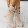 Winter Boots - Casual laarzen voor dames | Ronde neus, lage hak - Beige - 34 - Zarandi Amsterdam