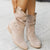 Winter Boots - Casual laarzen voor dames | Ronde neus, lage hak - Beige - 34 - Zarandi Amsterdam