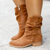 Winter Boots - Casual laarzen voor dames | Ronde neus, lage hak - Donkerbruin - 34 - Zarandi Amsterdam