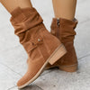 Winter Boots - Casual laarzen voor dames | Ronde neus, lage hak - Bruin - 34 - Zarandi Amsterdam