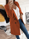 Winter Coat - Chic Design Jas voor Dames, Lange Mouw | Winter - Donkeroranje - S - Zarandi Amsterdam