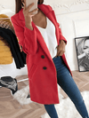 Winter Coat - Chic Design Jas voor Dames, Lange Mouw | Winter - Rood - S - Zarandi Amsterdam