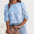 Dames Tops - Chiffon Blouse met Puff Sleeves voor Tijdloze Elegantie - Blauw - S - Zarandi Amsterdam