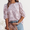 Dames Tops - Chiffon Blouse met Puff Sleeves voor Tijdloze Elegantie - Roze - S - Zarandi Amsterdam