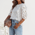 Dames Tops - Chiffon Blouse met Puff Sleeves voor Tijdloze Elegantie - Wit - S - Zarandi Amsterdam