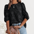 Dames Tops - Chiffon Blouse met Puff Sleeves voor Tijdloze Elegantie - Zwart - S - Zarandi Amsterdam
