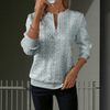 Summer Trend Outfits - Clarita | Stijlvolle dames trui met rits en kabelbreipatroon, lange mouwen en slanke pasvorm - Grijs - S - Zarandi Amsterdam