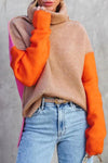 Sweaters - Losse Coltrui | Comfortabele Kleurblok Look - S - Zarandi Amsterdam