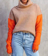 Sweaters - Losse Coltrui | Comfortabele Kleurblok Look - S - Zarandi Amsterdam
