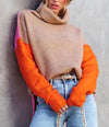 Sweaters - Losse Coltrui | Comfortabele Kleurblok Look - S - Zarandi Amsterdam