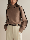 Women's Sweater - Coltrui voor dames | Relaxte pasvorm - Bruin - S - Zarandi Amsterdam