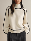 Women's Sweater - Coltrui voor dames | Relaxte pasvorm - Wit - S - Zarandi Amsterdam