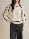 Women's Sweater - Coltrui voor dames | Relaxte pasvorm - Wit - S - Zarandi Amsterdam