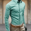Herenoverhemden - Comfortabel Heren Overhemd – Duurzaam Materiaal en Casual Look - Cyaan - M - Zarandi Amsterdam