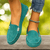 Dames schoenen - Comfortabele instapper met ademend ontwerp en premium materialen - Blauw Groen - 36 - Zarandi Amsterdam