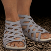 Sandalen - Comfortabele sandalen – chique look en luchtige pasvorm voor warme dagen - Grijs - 36 - Zarandi Amsterdam