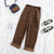 Corduroy broek voor dames | Hoge taille, wijde pijpen 1