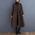 Winter Coat - Corduroy jas voor dames | Getailleerd ontwerp - Donkerbruin - M - Zarandi Amsterdam