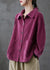 Winter Coat - Corduroy jas voor dames | Lange mouwen met zakken - Paars - S - Zarandi Amsterdam
