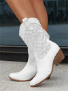 Winter Boots - Cowboylaarzen voor dames | Ademend met rits - wit - 35 - Zarandi Amsterdam