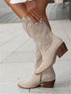 Winter Boots - Cowboylaarzen voor dames | Ademend met rits - khaki - 35 - Zarandi Amsterdam