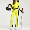 Winter Sets - Einteiliger Skianzug mit abnehmbarer Kapuze für Wintersport - Geel - S - Zarandi Amsterdam