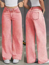 Pants - Comfortabele baggy fit damesjeans met hoge taille - Rosa - S - Zarandi Amsterdam