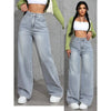 Pants - Comfortabele baggy fit damesjeans met hoge taille - Blauw / Grijs - S - Zarandi Amsterdam