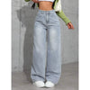 Pants - Comfortabele baggy fit damesjeans met hoge taille - Blauw / Grijs - S - Zarandi Amsterdam