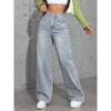 Pants - Comfortabele baggy fit damesjeans met hoge taille - Blauw / Grijs - S - Zarandi Amsterdam