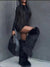 Women's Winter Boots - Casual Overknee Stiefelschoenen van Synthetisch Materiaal voor Dames - Zwart - 35 - Zarandi Amsterdam
