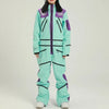 Winter Sets - Dames Ski Overall Waterdicht met Capuchon, Lange Mouwen, Regular Fit - Cyaan - S - Zarandi Amsterdam