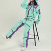 Winter Sets - Dames Ski Overall Waterdicht met Capuchon, Lange Mouwen, Regular Fit - Cyaan - S - Zarandi Amsterdam