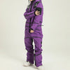 Winter Sets - Dames Ski Overall Waterdicht met Capuchon, Lange Mouwen, Regular Fit - Paars - S - Zarandi Amsterdam
