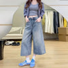 Pants - Retro - geïnspireerde wijde pijpen jeans met hoge taille voor dames - Lichtblauw - S - Zarandi Amsterdam