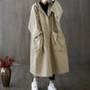 Women's Coat - Oversized trenchcoat lange snit waterdicht met functionele kap - Khaki - Zarandi Amsterdam