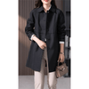 Women's Coat - Waterdichte trenchcoat van gemiddelde lengte met klassiek ontwerp - Zwart - S - Zarandi Amsterdam