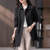 Women's Coat - Waterdichte trenchcoat van gemiddelde lengte met klassiek ontwerp - Zwart - S - Zarandi Amsterdam