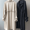 Women's Coat - Stijlvolle trenchcoat voor dames, waterdicht met dubbele knoopsluiting - Zwart - S - Zarandi Amsterdam