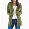 Damestruien - Dames Cardigan Lange Mouwen | Relaxed Fit Vrijetijdskleding - Olijfgroen - S - Zarandi Amsterdam