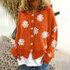 Sweaters en Cardigans - Damesvest met Bloemenprint | Lichtgewicht, Relaxte Pasvorm - Oranje - S - Zarandi Amsterdam