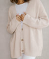 Damestruien - Dames Cardigan met V - hals en Knoopdetail | Losse Pasvorm - Roze - S - Zarandi Amsterdam